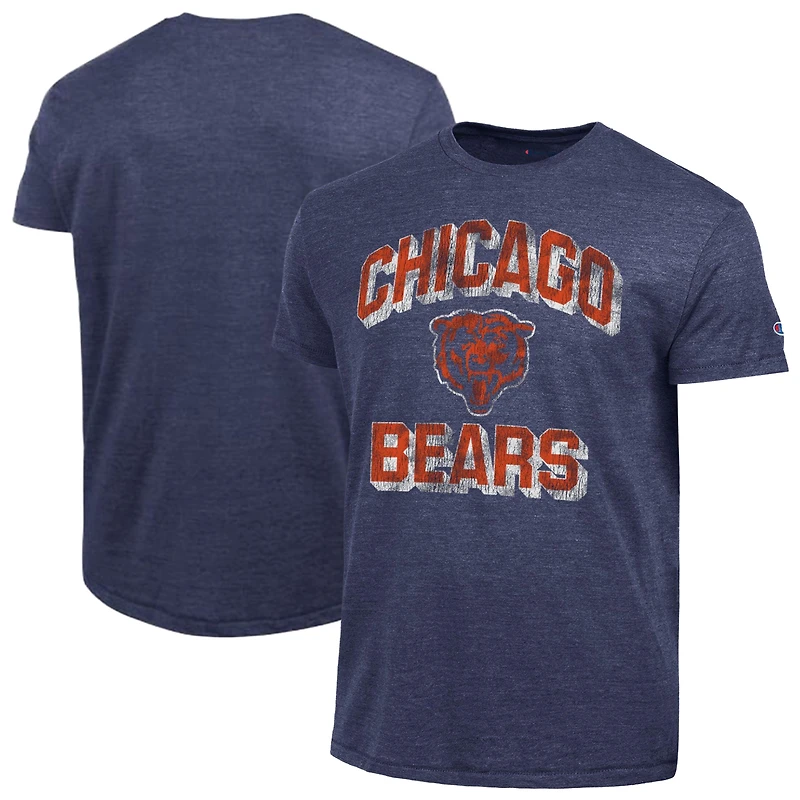 Men's Champion Heather Navy Chicago Bears Ultimate Tri-Blend T-Shirt