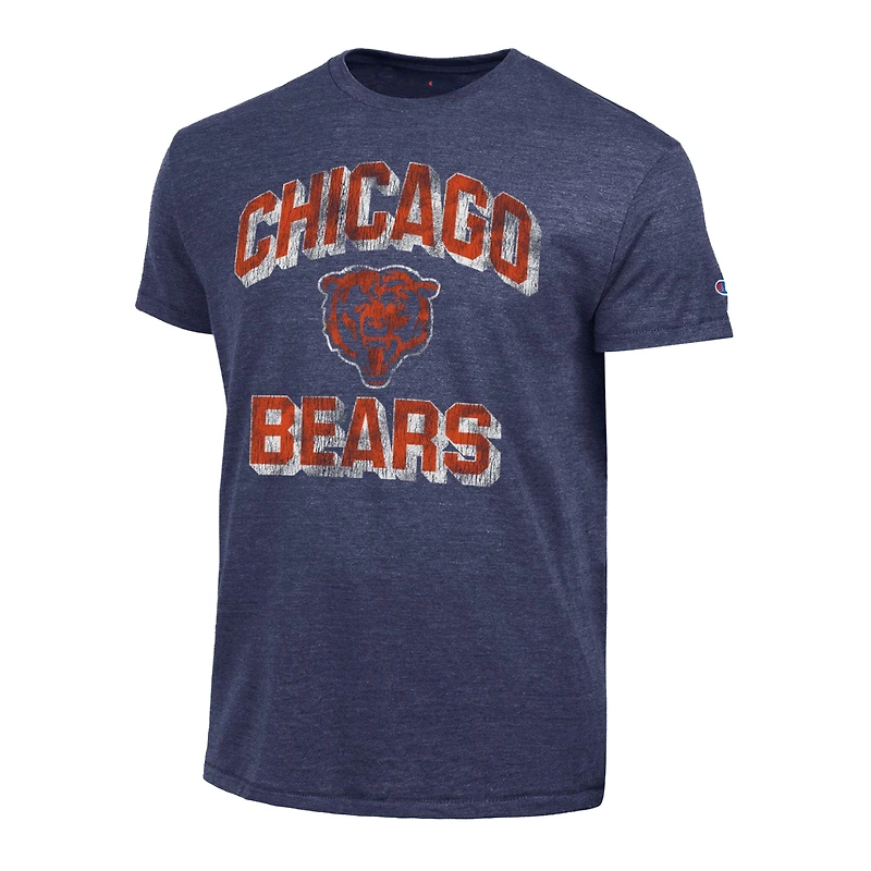 Men's Champion Heather Navy Chicago Bears Ultimate Tri-Blend T-Shirt