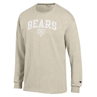Men's Champion  Heather Oatmeal Chicago Bears White Ink Jersey Long Sleeve T-Shirt