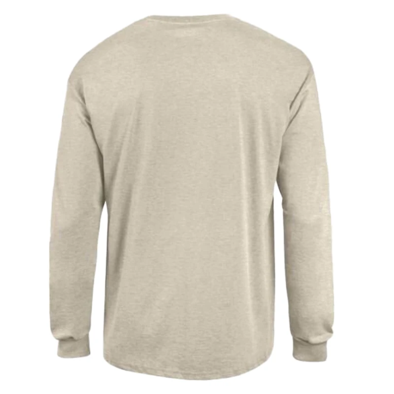 T-shirt à manches longues Champion pour homme, couleur avoine chinée, Chicago Bears, imprimé encre blanche