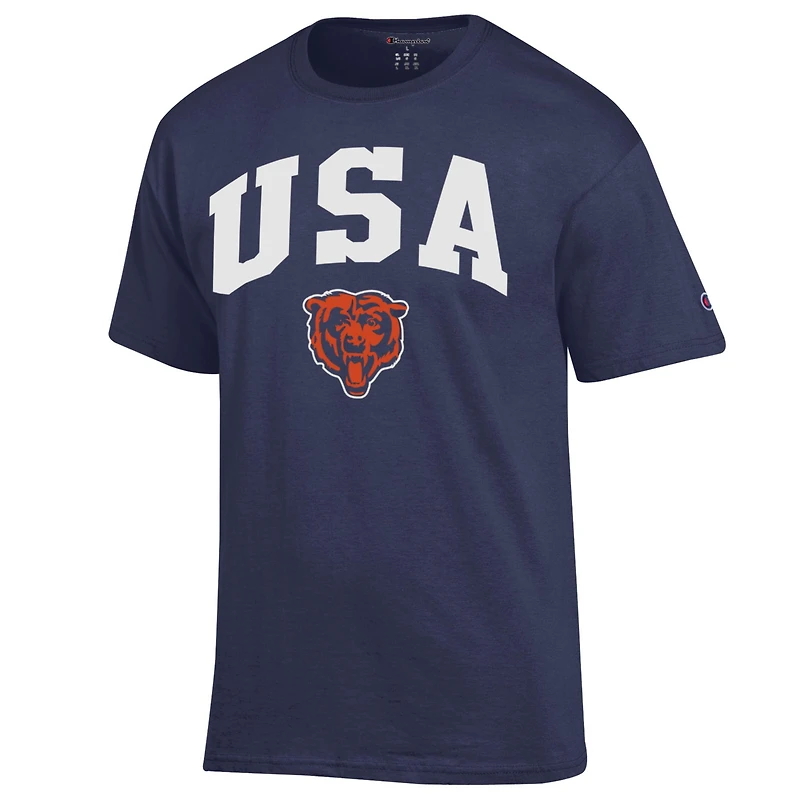 T-shirt Champion bleu marine Chicago Bears pour homme, style américain