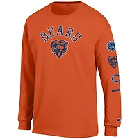 Men's Champion  Orange Chicago Bears Seal Long Sleeve T-Shirt