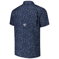 Chemise boutonnée Columbia PFG bleu marine Chicago Bears Super Slack Tide Omni-Wick pour homme