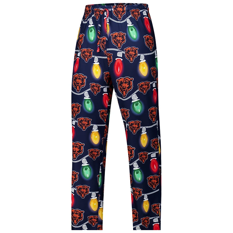 Men's Concepts Sport  Navy Chicago Bears Garland Knit Raglan Long Sleeve T-Shirt and Pants Set