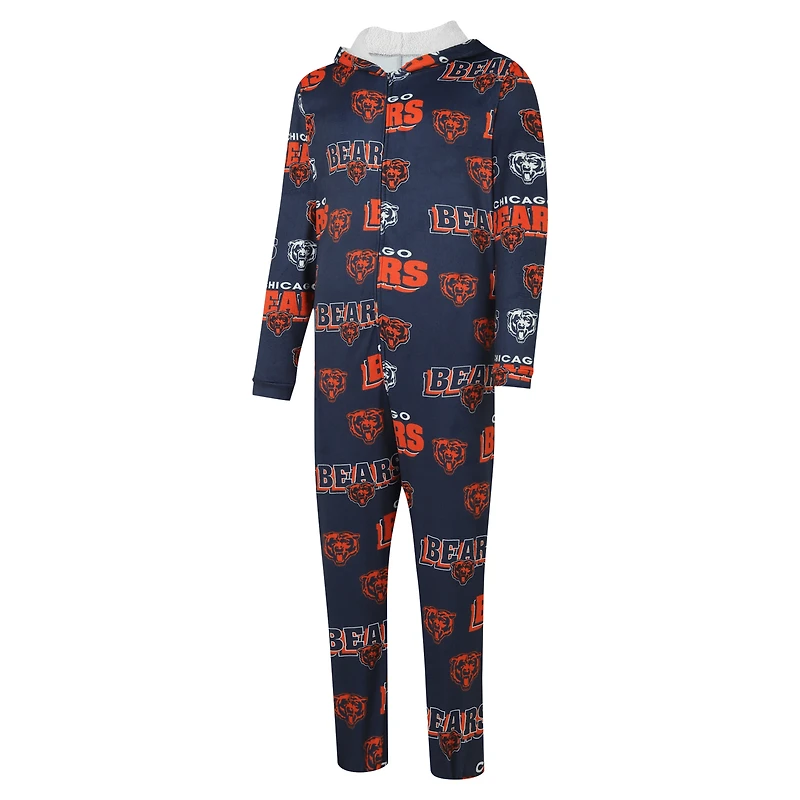 Costume Union entièrement zippé en micropolaire Concepts Sport pour hommes, bleu marine, Chicago Bears Roadway