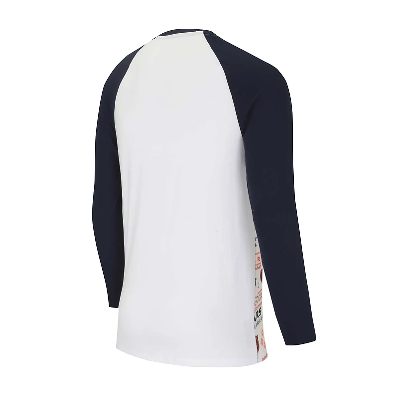 Ensemble de nuit Concepts Sport pour hommes, t-shirt et pantalon à manches longues Chicago Bears Tinsel Raglan, blanc/bleu marine
