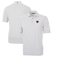 Polo homme Cutter & Buck gris Chicago Bears Throwback Logo Virtue Eco Pique Stripe recyclé grande taille