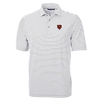 Polo homme Cutter & Buck gris Chicago Bears Throwback Logo Virtue Eco Pique Stripe recyclé grande taille