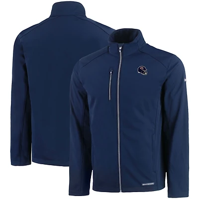 Veste zippée intégrale en softshell recyclée Evoke Eco pour homme, bleu marine, des Chicago Bears, Cutter & Buck
