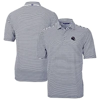 Polo recyclé à rayures et piqué écologique pour homme, bleu marine, des Chicago Bears, Cutter & Buck