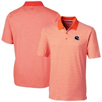 Polo extensible à rayures ton sur pour homme Cutter & Buck Orange Chicago Bears Helmet Forge