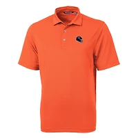 Polo en piqué écologique recyclé pour homme, orange, motif casque des Chicago Bears, Cutter & Buck