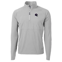 Men's Cutter & Buck  Silver Chicago Bears Helmet Adapt Eco Knit Hybrid Recycled Quarter-Zip Pullover Top