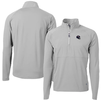 Men's Cutter & Buck  Silver Chicago Bears Helmet Adapt Eco Knit Hybrid Recycled Quarter-Zip Pullover Top
