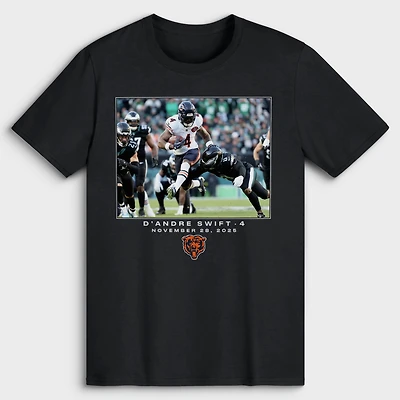 T-shirt homme D'Andre Swift noir Chicago Bears NFL Flash Features Semaine 13