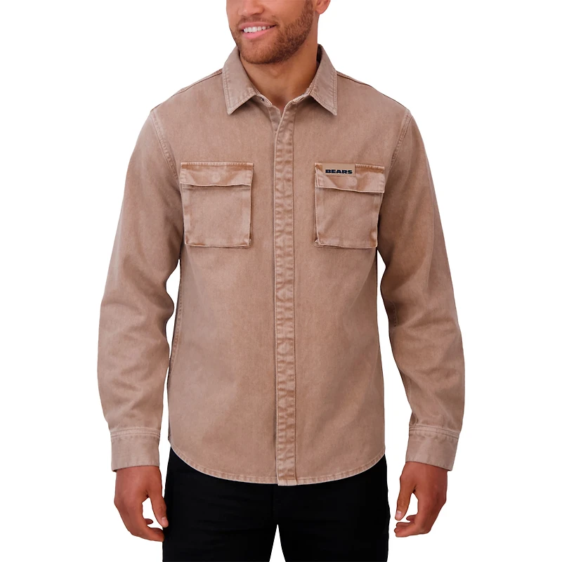 Chemise à manches longues teintée en pièce pour homme de la collection Darius Rucker par Fanatics Brown Chicago Bears