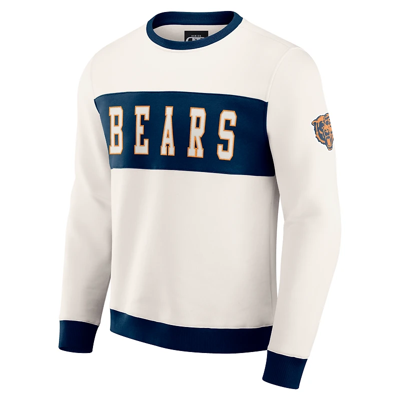 Sweat-shirt ras du cou colorblock crème des Chicago Bears pour homme, collection Darius Rucker par Fanatics