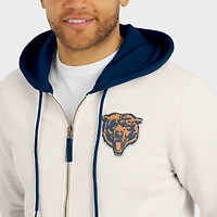 Men's Darius Rucker Collection by Fanatics Cream Chicago Bears Distressed Graphics Full-Zip Hoodie