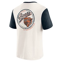 Men's Darius Rucker Collection by Fanatics Cream Chicago Bears Henley Colorblock Slub Pocket T-Shirt