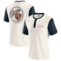 Men's Darius Rucker Collection by Fanatics Cream Chicago Bears Henley Colorblock Slub Pocket T-Shirt