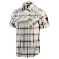 Chemise à carreaux boutons-pression pour homme de la collection Darius Rucker Fanatics, couleur crème, Chicago Bears