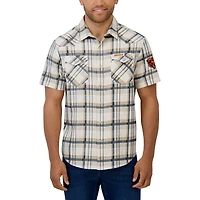 Chemise à carreaux boutons-pression pour homme de la collection Darius Rucker Fanatics, couleur crème, Chicago Bears