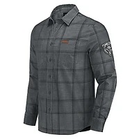 Chemise boutonnée en velours côtelé micro-élastique gris pour homme, collection Darius Rucker par Fanatics