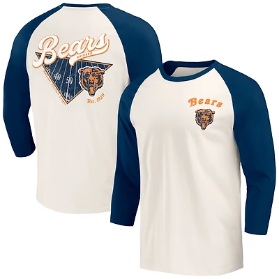 T-shirt à manches 3/4 raglan bleu marine/blanc pour homme de la collection Darius Rucker Fanatics Chicago Bears
