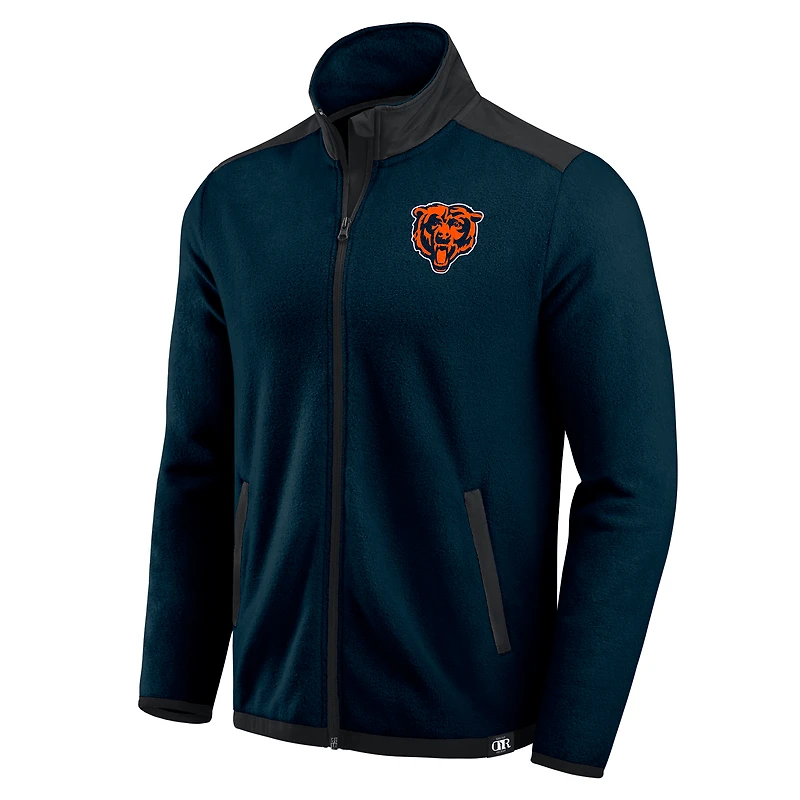 Veste polaire entièrement zippée à blocs de couleurs bleu marine pour homme la collection Darius Rucker Fanatics Chicago Bears