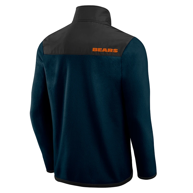 Veste polaire entièrement zippée à blocs de couleurs bleu marine pour homme la collection Darius Rucker Fanatics Chicago Bears