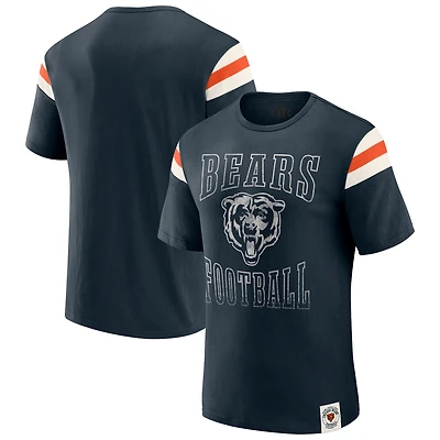 Men's Darius Rucker Collection by Fanatics  Navy Chicago Bears Football Stripe Sleeve T-Shirt