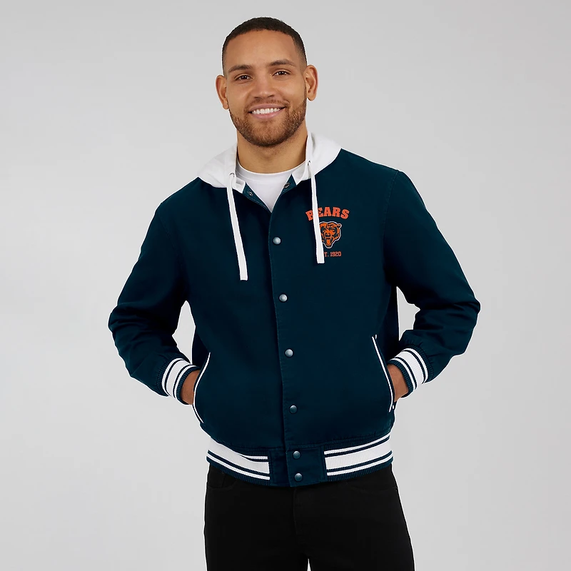 Men's Darius Rucker Collection by Fanatics Navy Chicago Bears Full-Snap Hoodie Jacket