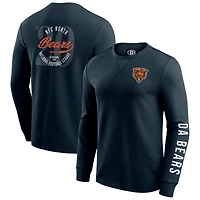 T-shirt à manches longues en tricot gaufré délavé pour homme de la collection Darius Rucker par Fanatics, bleu marine, Chicago Bears