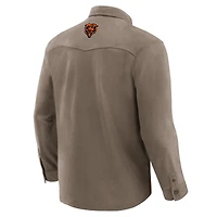 Men's Darius Rucker Collection by Fanatics Tan Chicago Bears Polar Fleece Cozy Button-Up Shirt
