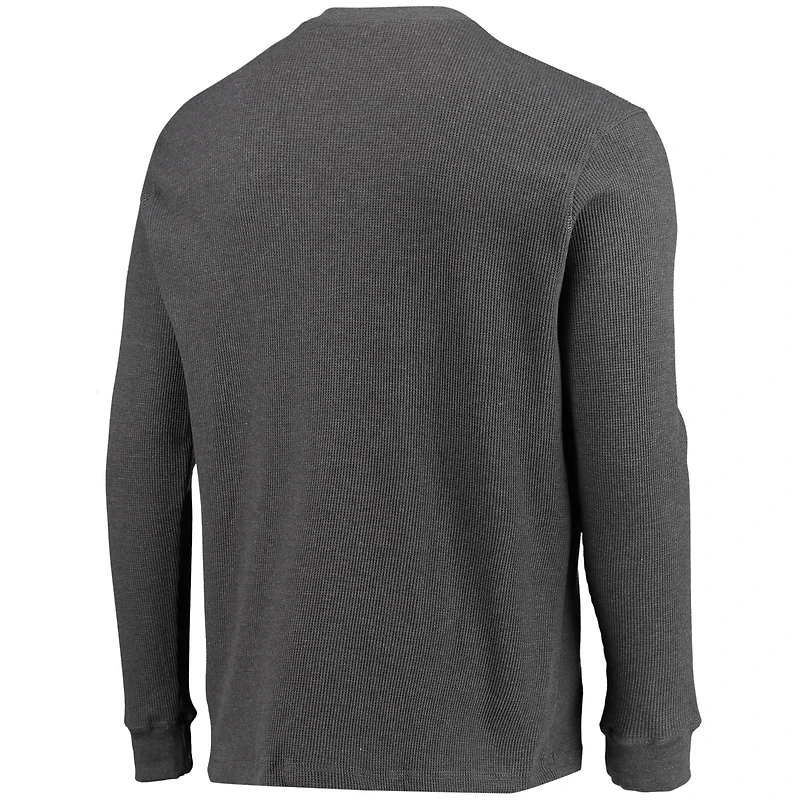 Dunbrooke Heathered Grey Chicago Bears Logo Maverick Thermal Henley T-shirt à manches longues pour hommes