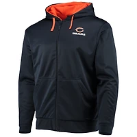 Sweat à capuche entièrement zippé pour homme Dunbrooke bleu marine/orange Chicago Bears Apprentice