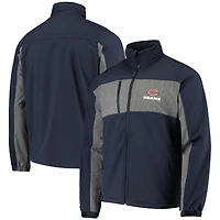 Veste softshell zippée intégrale Dunbrooke Navy Chicago Bears Circle Zephyr pour homme
