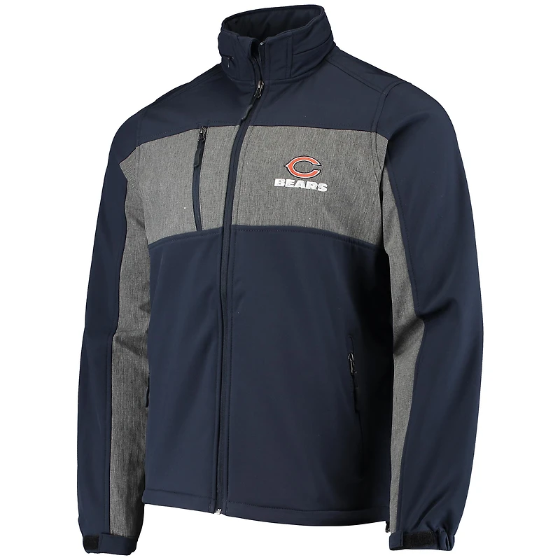 Veste softshell zippée intégrale Dunbrooke Navy Chicago Bears Circle Zephyr pour homme