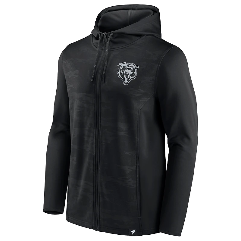 Sweat à capuche entièrement zippé Fanatics pour hommes, Chicago Bears Ball Carrier