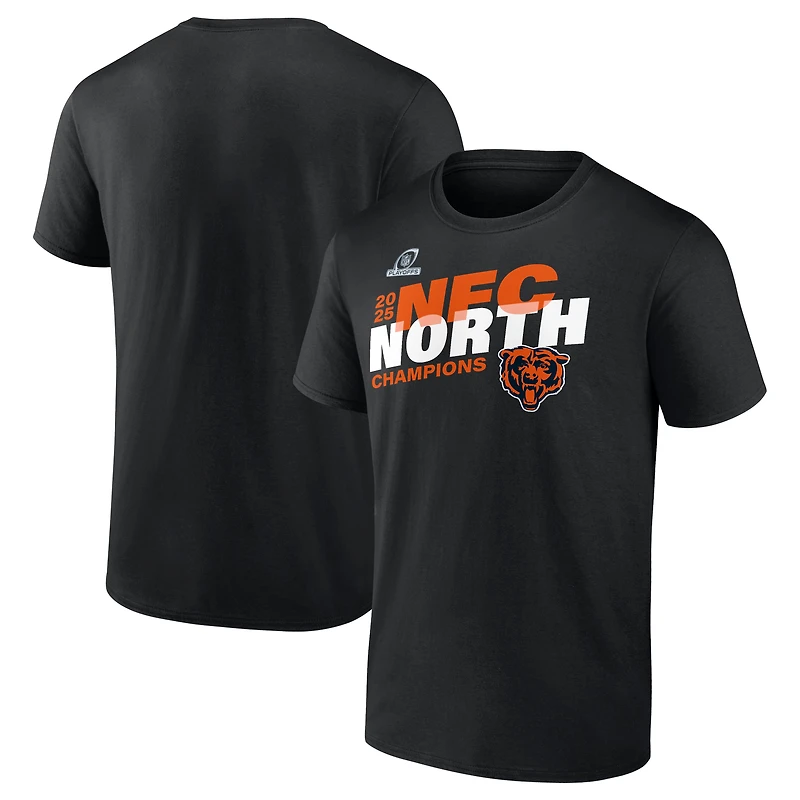 Men's Fanatics Black Chicago Bears Big & Tall 2025 NFC North Division Champions Conquer T-Shirt