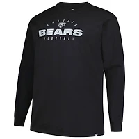 T-shirt à manches longues Fanatics pour homme, noir, motif Big & Tall, des Chicago Bears