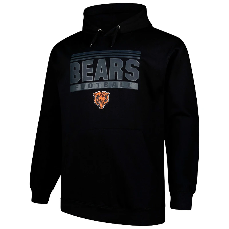 Men's Fanatics Black Chicago Bears Big & Tall Pop Pullover Hoodie