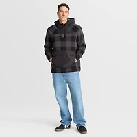 Men's Fanatics Black Chicago Bears Elements Plaid Polar Fleece Quarter-Zip Hoodie