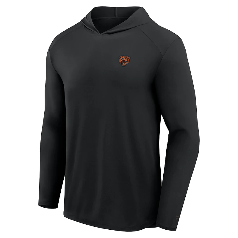 T-shirt à capuche manches longues Fanatics Black Chicago Bears pour homme