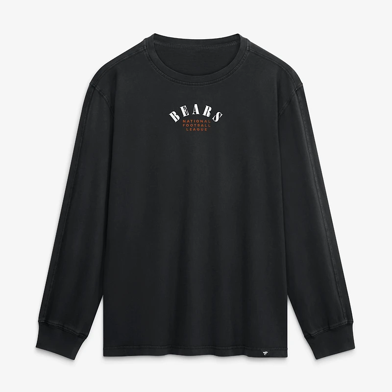 Men's Fanatics Black Chicago Bears Fullback Drive Relaxed Fit Long Sleeve T-Shirt