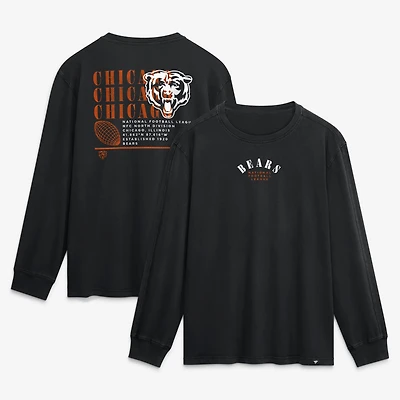 Men's Fanatics Black Chicago Bears Fullback Drive Relaxed Fit Long Sleeve T-Shirt