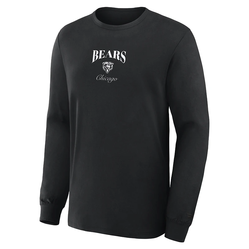 T-shirt à manches longues Fanatics Black Chicago Bears Midnight Falls pour homme