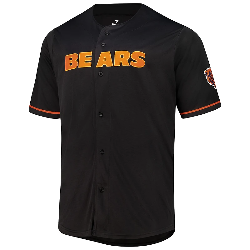Maillot à boutons complets Pop Chicago Bears noir Fanatics pour homme