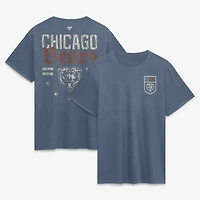T-shirt Fanatics Blue Chicago Bears pour homme, style américain délavé