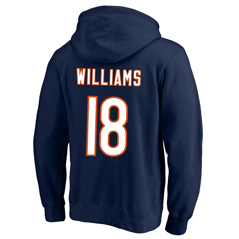 Men's Fanatics Caleb Williams Navy Chicago Bears Big & Tall Name Number Fleece Hoodie
